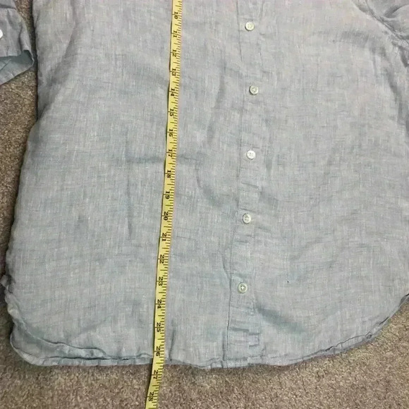 J Jill Love Linen Shirt Blue Color Long Sleeves Button Up Relaxed Fit Sz M - Picture 3 of 9